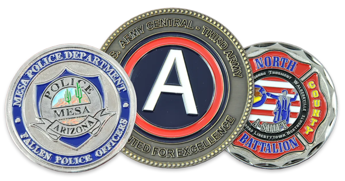 examples of various challenge coins